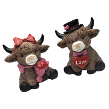 Valentinstag-Highland-Kuh-Figuren für mehrstufige