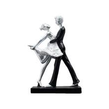 Ballerinas Figuren Ballettpaare Skulptur-B Silber