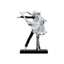 Ballerina-Paar-Figuren, Ballett-Tänzer-Statuen aus-Ein Silber