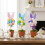 Ostern-Blumentopf-Dekorationen, künstlicher Blumentopf-Violett 7