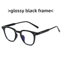 (Style A)Lunettes plates monture noire classique avec verres PC pour une utilisation quotidienne correction de la vision