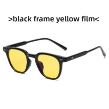 (Style F)Lunettes plates monture noire classique avec verres PC pour une utilisation quotidienne correction de la vision