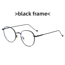 (Black)Lunettes plates été en métal avec verres mode pour les yeux utilisation quotidienne accessoires