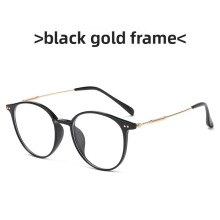 (Style A)Lunettes plates rondes vintage avec monture filtre lumière bleue formes visage tendance