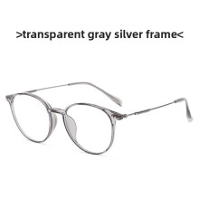 (Style D)Lunettes plates rondes vintage avec monture filtre lumière bleue formes visage tendance