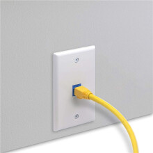 4x Cat6 Ethernet Wall Plate Outlet 1 Port RJ45 Network Female To Female Wall Coupler Jack Plate White &