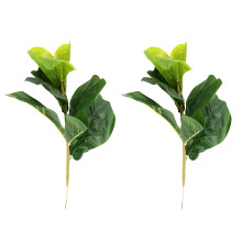Small Artificial Fiddle Leaf Tree 11inch Faux Ficus Lyrata Tree for Home Wedding Courtyard Indoor and Outdoor Decoration