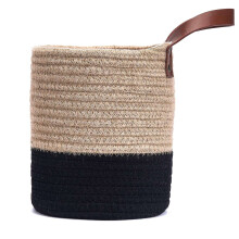 Wall Hanging Cotton Rope Basket with Handle Storage Bins,Woven Basket Organizer for Flower Plants,Toys(S)