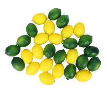 28 Unids / Set Limones y Limas Artificiales Frutas Falsas Decorativas Frutas Cítricas Artificiales Decoraciones para la Cocina El Hogar