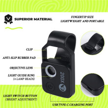 APEXEL 200X Lentille de Microscope à Grossissement Non CPL Mobile LED LumièRe Objectifs Macro de Poche pour Toutes TéLéPhones Intelligents