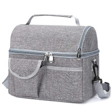 Large Picnic Cooler Bag Insulated Lunch Bag for Women Men Kids Picnic Bag, Adjustable Shoulder Strap, Double Layer