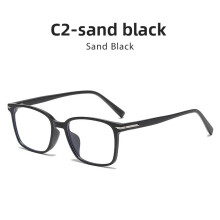 (Style B)Monture de lunettes carrée mode bloquant la lumière bleue en forme de visage coupe style élégant