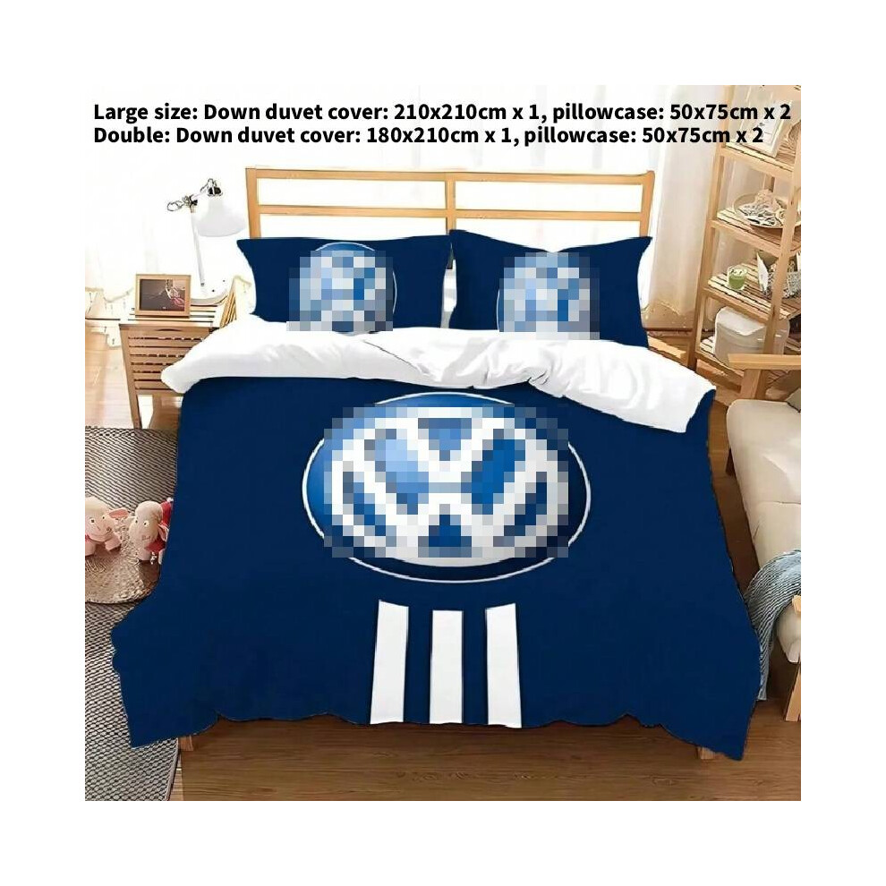(210x210cm) Volkswagen Pattern Digital Printed Duvet Cover Pillowcase Set Bedding Bedroom