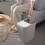 Trash Can Rectangle Plastic Push-Button Dual Compartment 12 Liter Recycling Waste Bin Garbage Can-Grey 4