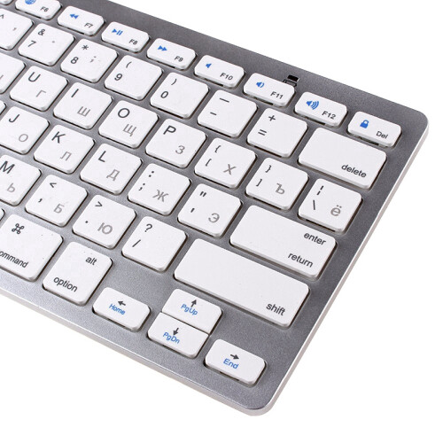 Russian Keyboard Ultra-Thin Wireless  Keyboard, for IOS Android Windows Tablet / Laptop -White 1