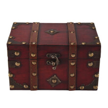 Retro Treasure Chest Vintage Wooden Storage Box Antique Style Jewelry Organizer for Jewelry Box Trinket Box Small