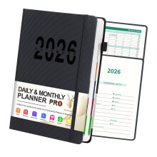 2026 Planner Journal Schedule Notebook Work Planner-black