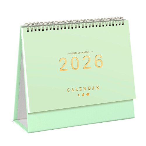 2026 Simple Desk Decorations Calendar Organizer-light green