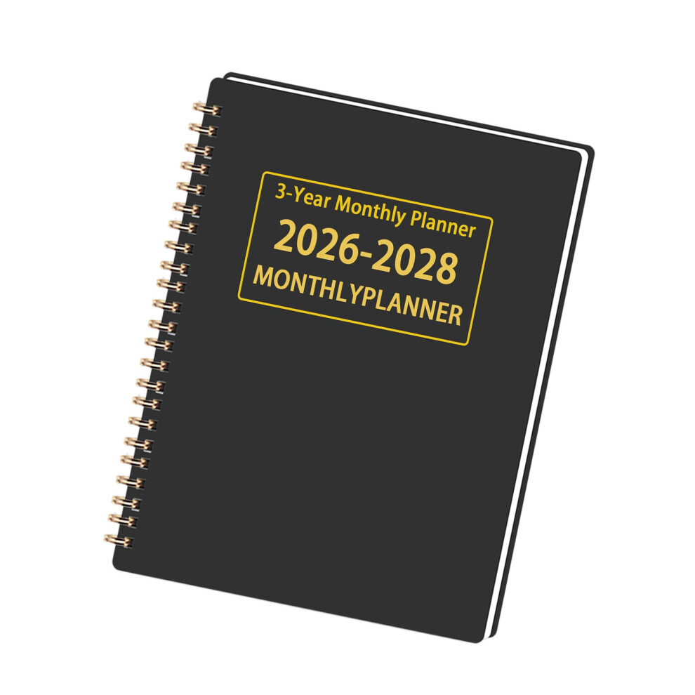 Black 2026-2028 Twin Coil Binding Monthly Planner 36 Month-4