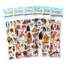 10Sheets Textured Animal PVC Sticker Cartoon Kids Sticker for