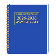 2026–2028 Tages-Monatsplaner, Notizbuch,-Ein Blau