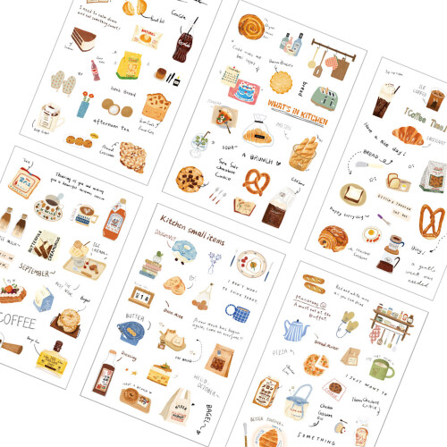 6Sheets Cartoon Scrapbooking Sticker Waterproof-Starry Dream