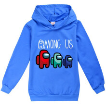 (Blue,160cm/11-12 years)Game Among Us Kids Hoodies Boys Girls Impostor Hooded Sweatshirt Jumpers Tops