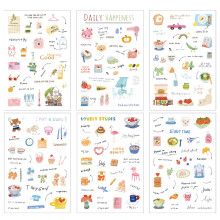 6 Blatt wasserfester Scrapbooking-Aufkleber aus PET,- rollen