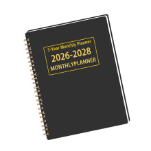 2026-2028 Twin Coil bindende maandelijkse planner 36-4 zwart