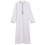 Comfortable Polyester Islamic Thobe For Men Long Sleeve-White S 1
