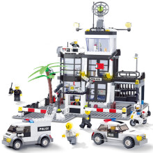(Police )Police et pompiers assemblant bloc de construction jouets pour enfants cadeau