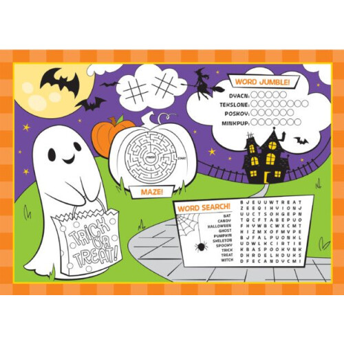Halloween Activity Placemats Pack of 8 1