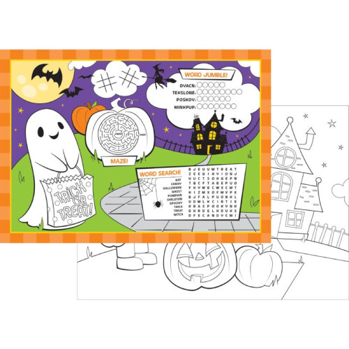 Halloween Activity Placemats Pack of 8 2