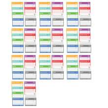 Set van 80 zelfklevende stickers met beschrijfbaar notitiegebied