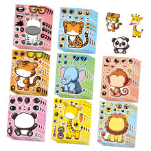 8 Set kleurrijke dierenpatroonstickers, multifunctioneel, 64