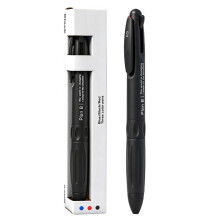 Intrekbare veelkleurige pen 3-kleuren-in-1 gelpen 0,5 mm-Zwart