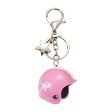 Stijlvolle mini-helmsleutelhanger Trendy sterontwerp voor-Roze