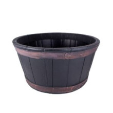 Oakwood Barrel Planter Outdoor Garden Pot Large Plant Pots Outside Flower Box