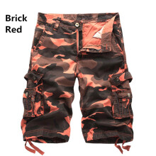 (BrickRed,30)Mens Tactical Military Army Camo Camouflage Slim Fit Cargo Trousers Shorts