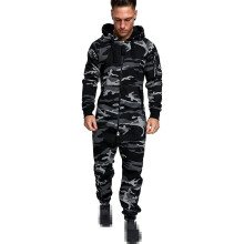 (Gray Camo,2XL)Combinaison homme jogging Cargostyle Onesie combinaison de sport camouflage 3006