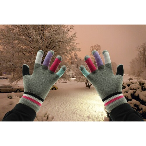 (Grey) Kids Multicoloured Gloves 1