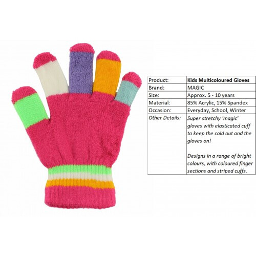(Multicoloured 2) Magic Set of Four Multicoloured Gloves 2