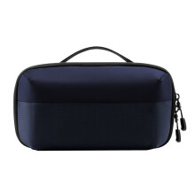 Nylon Electronics Storage Bag With Zippers Closures-Dark Blue
