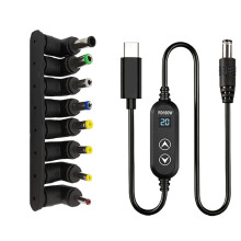 Digitales Display, USB-C-Ladekabel, mehrere Adapter, Option-C