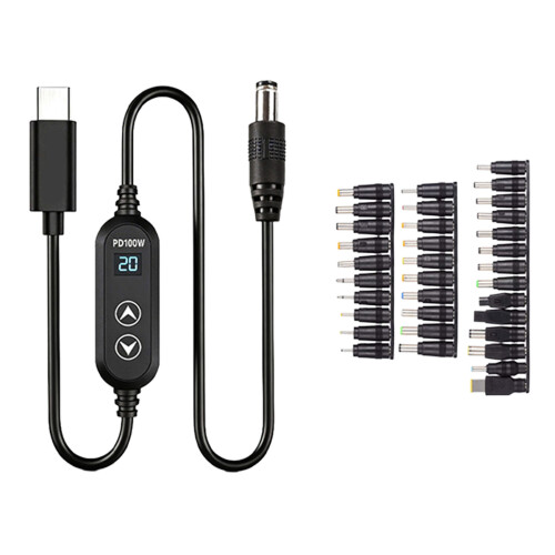 USB C PD100W Fast Charging Cable With 5 Adjustable Voltages-F