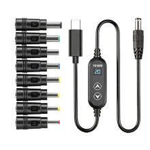 Digitales Display, USB-C-Ladekabel, mehrere Adapter, Option-B
