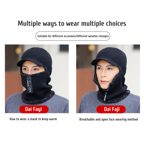 Balaclava invernale foderata in pile con paraorecchie, maschera termica per il viso e scaldacollo Classical Designs, materiali antivento per sci e 1