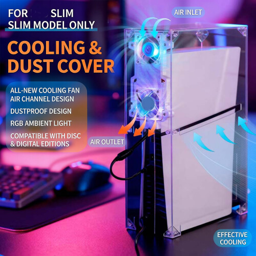 Clear Protective Cover For Slim Gaming Console With Improved 1