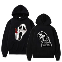 (Black,L)Scream Character Pattern Hoodie Winter Keep Warm Clothes Costumes Halloween