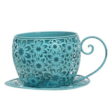 Ländlicher Retro-Pflanztopf aus Eisen für Tisch- und-Blau